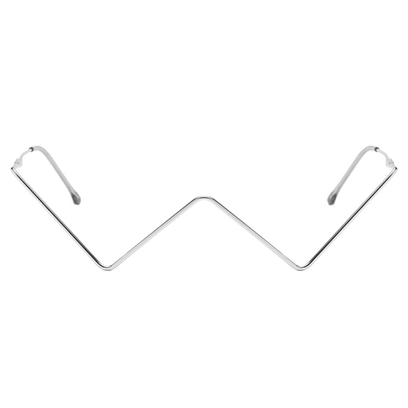 2 Pieces Women Frame Glasses W Shaped Small Half Frame without Lens