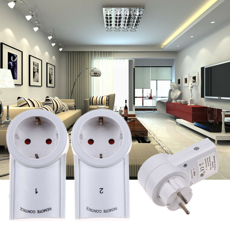 EU 3 Pack Wireless Remote Control Power Outlet Light Switch Plug Socket