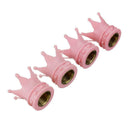 4pcs Pink Crown Shape Car Auto Wheel Tire Tyre Valve Stem Caps Dust Covers A