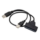 SATA 7+15 Pin 22Pin to USB 2.0 Cable Adapter for 2.5 inch Laptop HDD SSD A