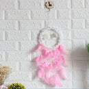 LED Flower Cloud Feather Dreamcatcher String Light Decorative Lamp (Pink) A