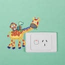 DIY Giraffe Diamond Painting Luminous Switch Stickers Bedroom Wall Decals A