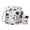 Canvas Women Cow Print Clear Splicing Pendant Shoulder Crossbody Bags (2) A#S