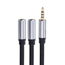 3.5mm Audio Cable Splitter Male To 2 Female Plug Adapter For MP3 iPad Headphones