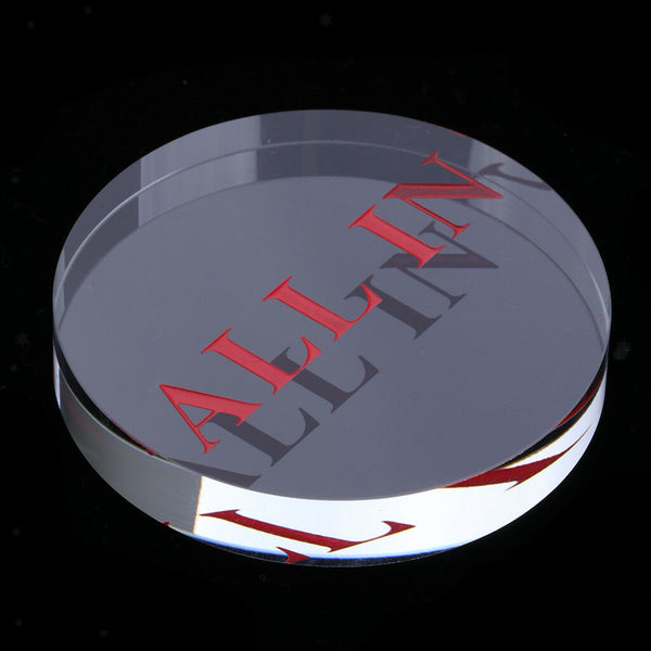 Bargaining Texas Hold'em Crystal ALL-IN Chip Button Blackjack Casino Prop