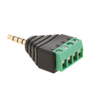 3.5mm 4 Pole Stereo Audio Vedio Male to 4 Screw Terminal Female Double Track