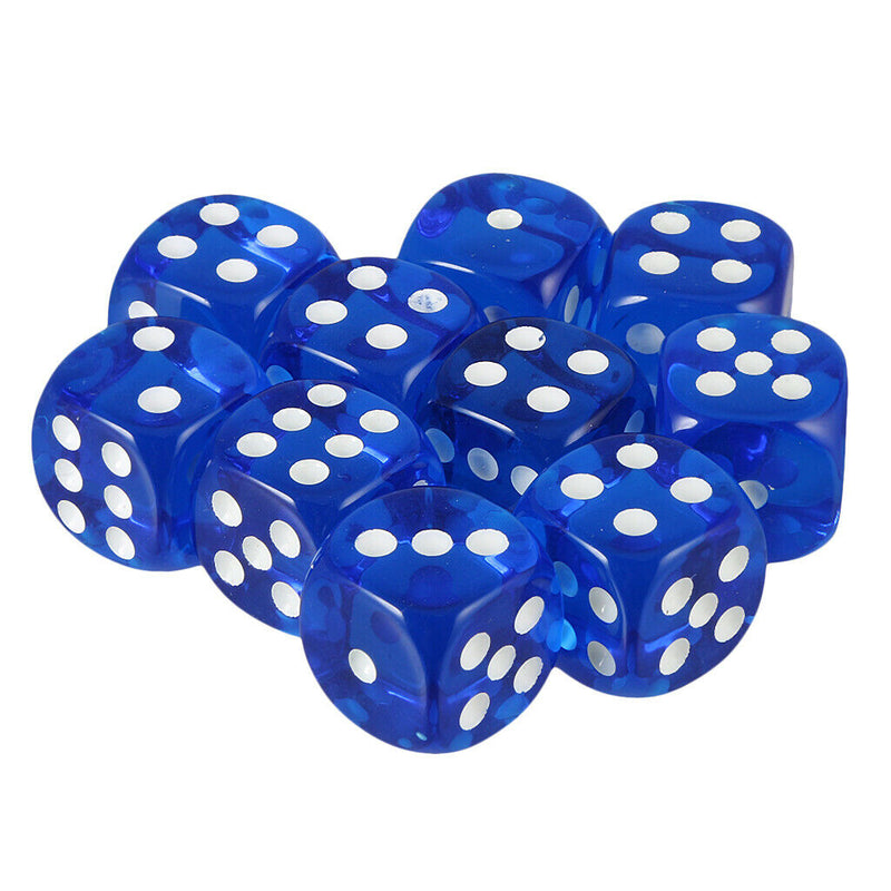 20Pcs Dotted Dice 1.6cm 6-Sided Die Plastic for Party Role Playing Game Prop