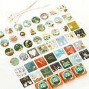 46PCS Snowman Christmas Decor Box Sealing Stickers Diy Xmas Gift Bag Sealing M&O