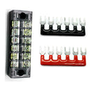 Dual Row 6P Screw Block and Pre Insulated Terminal Barrier Strips Red+Black