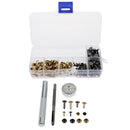 240x 6/8/12mm Double Cap Rivets Brass Stud Fixing Tools Kit For Leather Belt