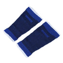 2 Pcs Sports Black Blue Striped Calf Leg Sleeves Support Elastic Protector