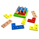 Wood Geometry Block Shapes Puzzle Baby Montessori Intelligence Learning Toys