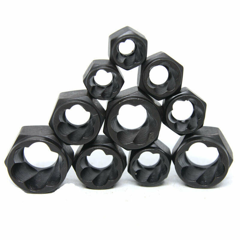10Pcs Damaged Nut Bolt Remover Stud Extractor Set Metric Broken Bolt Remova S7Y8