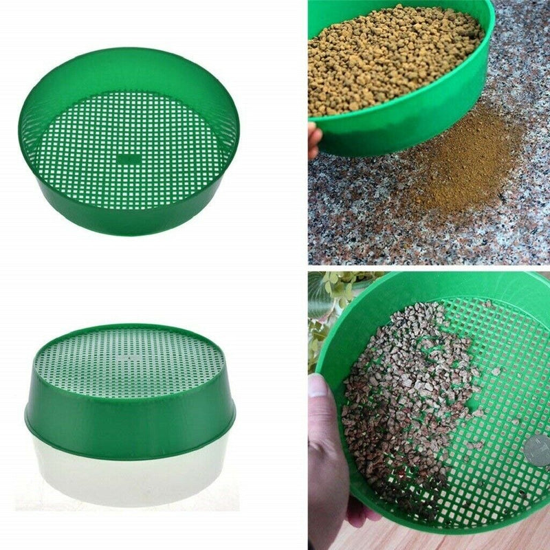 2-in-1 Green Plastic Woven Wire Garden Sieve for Plants, Soil and Compost - 10
