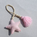 Beaded Pink Star Tassel Hanging Ornament Curtains Tieback Home Shop Decor