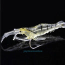 9Pcs Soft Plastic Simulation Prawn Shrimp Fishing Tackle Baits Lures Hook 4cm