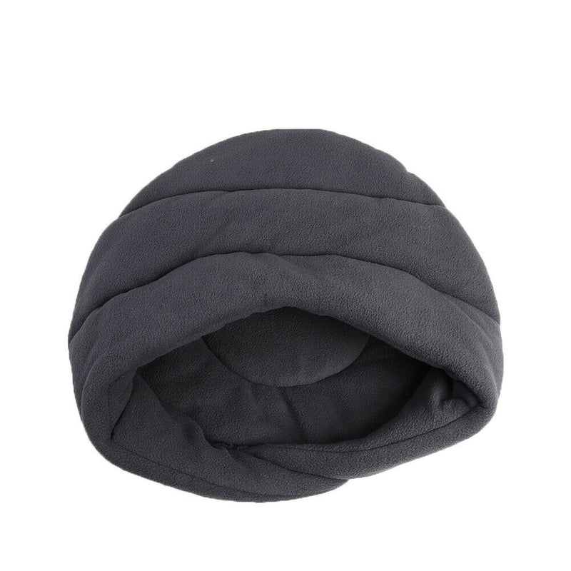 Warm Fleece Pet Sleeping Bag Nest Soft Kennel Cats Dog Bed House (Grey XS) A