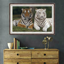 2 Tigers 5D Diamond Painting Embroidery DIY Cross Stitch Craft Needlework