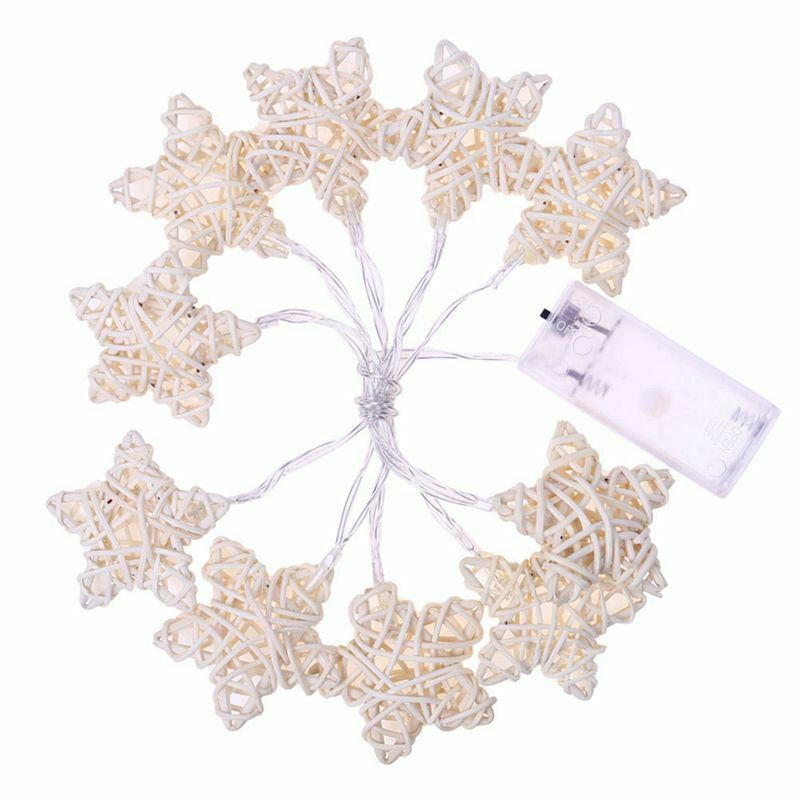 1.1M 10Led Star Rattan String Lights Led Fairy Lights Christmas Wedding Dec J8Y3