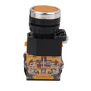 DC/AC 660V 10A Yellow Round Momentary Switch DPST NO NC Press Pushbutton DIY