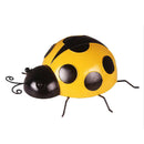 Iron Ladybird Sculpture Hand Painted Wall Arts Ladybug Ornaments Yellow