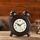 Industrial Retro Round Wall Clock Table Clock Home Decoration Ornament Brown