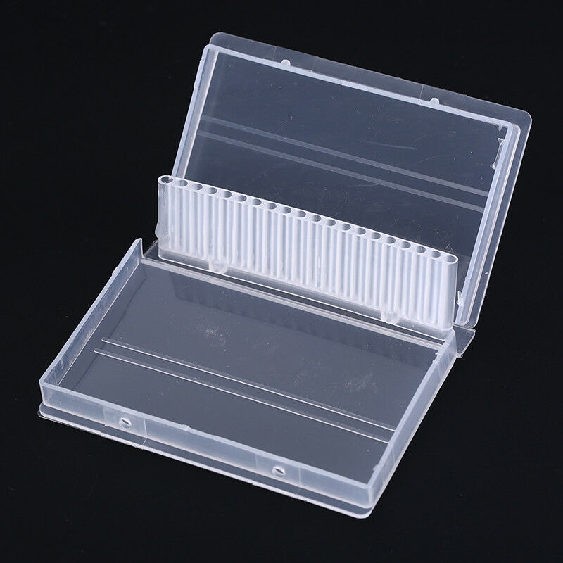 20 hol nail drill bit box plastic display stand container for 3/32" bits J Kw