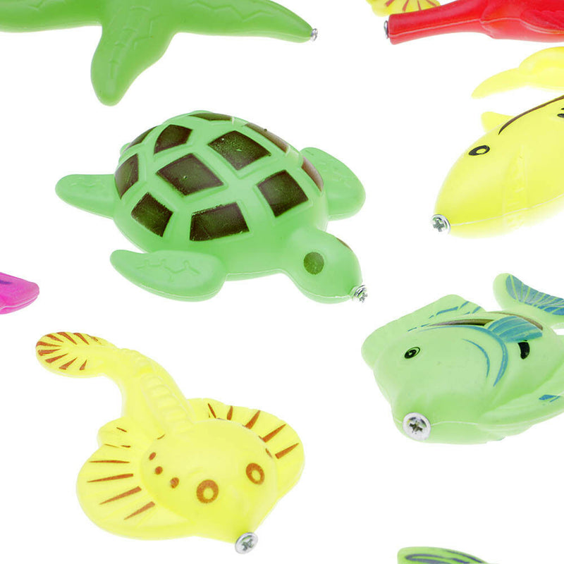 10Pcs/Pack Plastic Floating Fish Bath Pool Animal Figures Party Kids Toys Gift