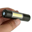 Portable USB Rechargeable XPE+COB LED Flashlight Torch Inspection Lamp