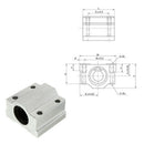 2pcs SCS6UU  Linear motion slide bearing block Al Rail guide shaft gfd NBM