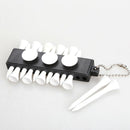 Golf Tee Holder Carrier 12 Wooden Tees with 3 Ball Markers with Keychain