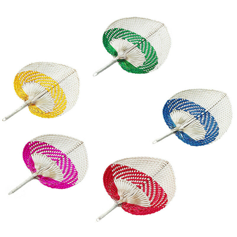 DIY Hand Made Fan Peach Shaped Bamboo Mosquito Repellent Summer Cool Air FaS Bj
