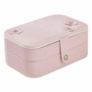 Portable Women Jewelry Box Storage Organizer Girls Travel 2-Layer Rectangle