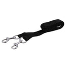 Black Nylon 15mm Width Walk Double Dog Two Lobster Clasp Way Pet Leash A6L3