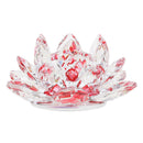 Crystal Lotus Flowers Crafts Paperweights Buddhist Feng Shui Ornaments Red