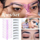 8Pairs DIY Eyebrow Shaper Makeup Template Eyebrow Grooming Shaping Stencil Kit