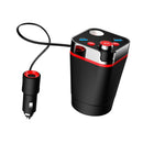 Multifunctional Bluetooth Car Cup Charger Cigarette Lighter 2-USB Port Red