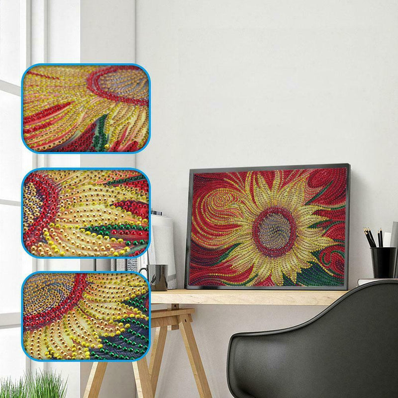 5D DIY Special Shaped Diamond Painting Sunflower Cross Stitch Embroidery