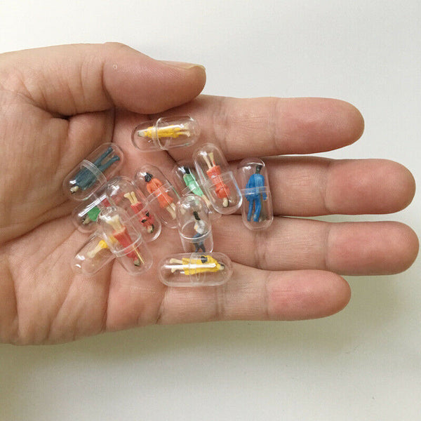 10Pcs/Lot Transparent Capsule Shell Plastic Pill Container Pill Cases Bottl Y2N7