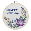 Flower Embroidery Kit, Pre-printed Chinese Traditional Full Set of Cross Stitch