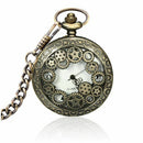Retro Steampunk pocket watch quartz chain watch watches pendant necklace gi L5J3