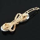 Fashion Crystal Rhinestone Oval Bowknot Barrette Hair Clip Clamp Hairpin