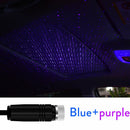 Blue USB Car Atmosphere Ambient Star Light Christmas Interior Decor Adjustable
