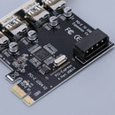 5 Gbps PCI Express to USB 3.0 Adapter Card Hub Splitter External Expansion, 4
