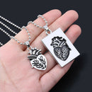 2Pcs/set Puzzle Anatomical Heart Couple Lovers Necklace Statement Jewelry GiftTE