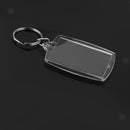 10x Oblong Shape Acrylic Clear Keyrings Insert Photo Key Chains 33x46mm