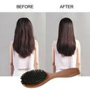 Natural Bristle Hair Brush Anti-static Wood Massage Comb Hair Styling Tool