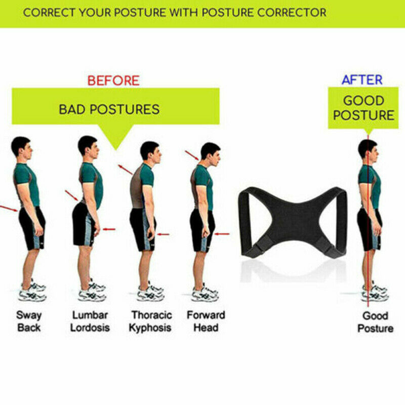 Posture Corrector Adjustable Back Shoulder Belt Support Body Brace Back Unisex