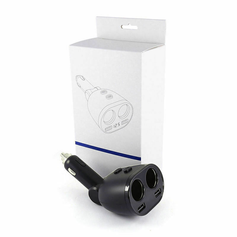 Fireproof Dual USB Car Charger One Point Two Car Cigarette Lighter Black sd KUZ