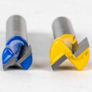 2Pcs Professional 1/4" Shank Router Bit Woodworking Keyhole Cutter 3/8"&1/2"